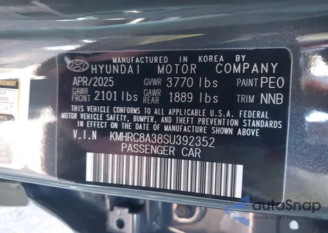 2025 Hyundai Venue Limited from USA, damaged, VIN KMHRC8A38SU392352